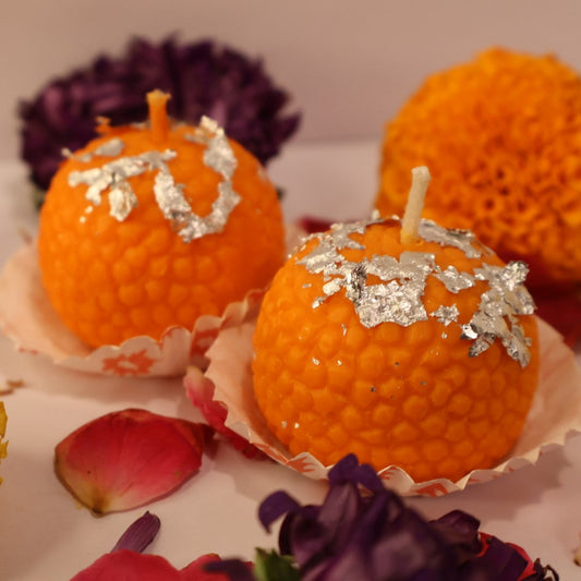 Festive Ladoo Design Candles - Set of 5 in a Box