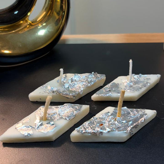 Exquisite Kaju Katli Shape Candles - Set of 4 (Gifts & Decor)